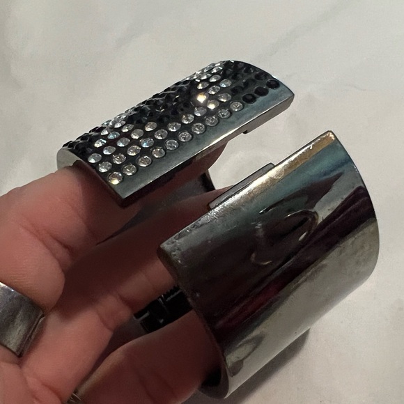 Galini, One of a kind multi-tone black wrist watch with crystal bedazzling. - Picture 6 of 6